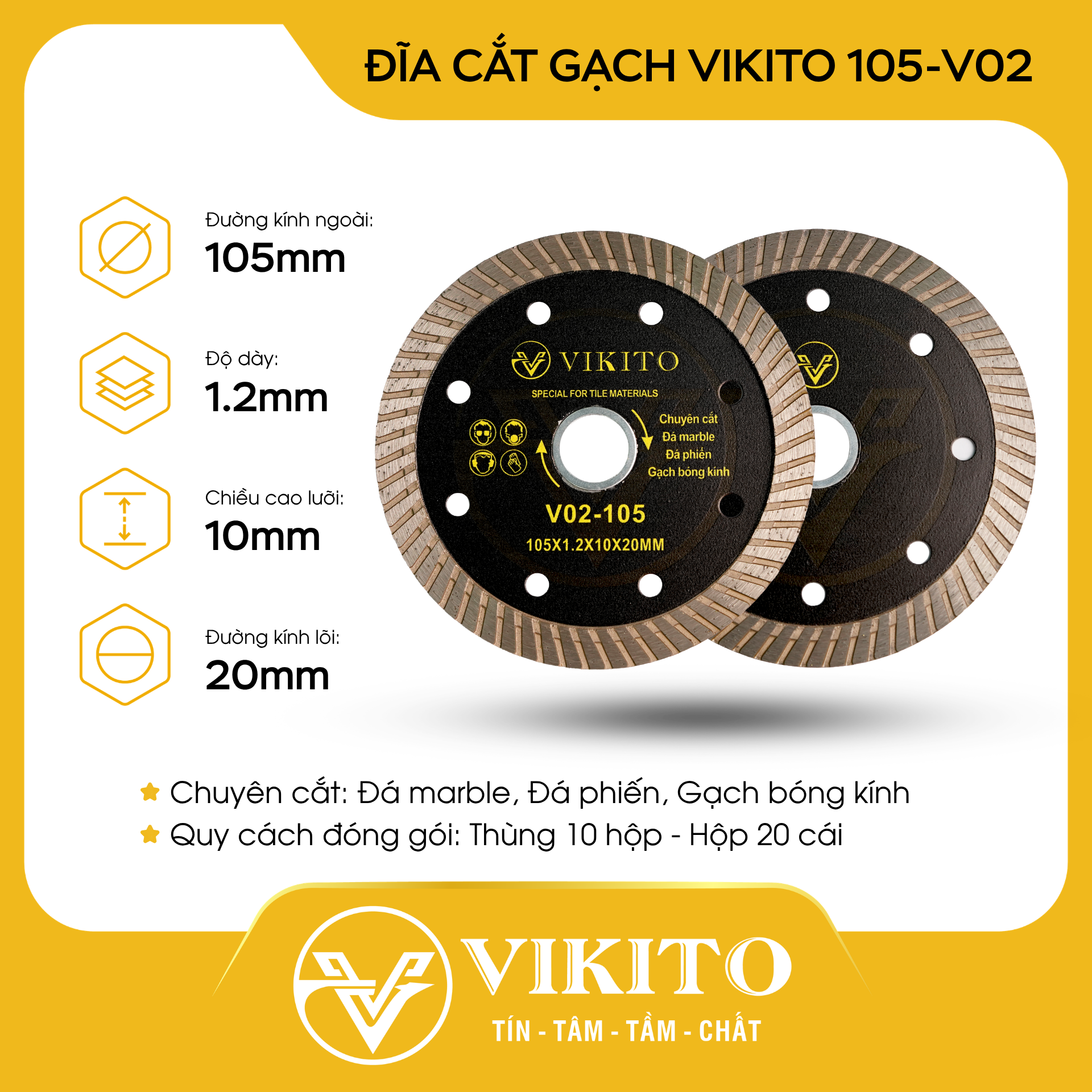 Đĩa cắt gạch VIKITO 105-V02